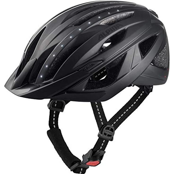 Alpina Haga Led Black Matt, Größe 55 - 59 cm - Fahrradhelm, Farbe Schwarz – Bild 1