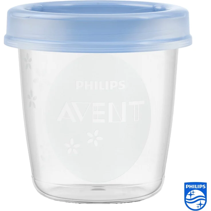 Philips Avent Aufbewahrungsbecher für Muttermilch, 5er Pack (5x 180 ml), SCF619/05, mit Schraubdeckel - Preisvergleich – Bild 2