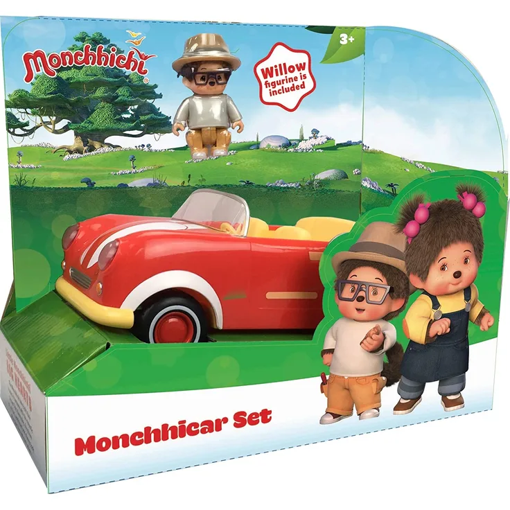 Sekiguchi - Monchhicar Spielset | Monchhichi | Fahrzeug mit Spielfigur Willow