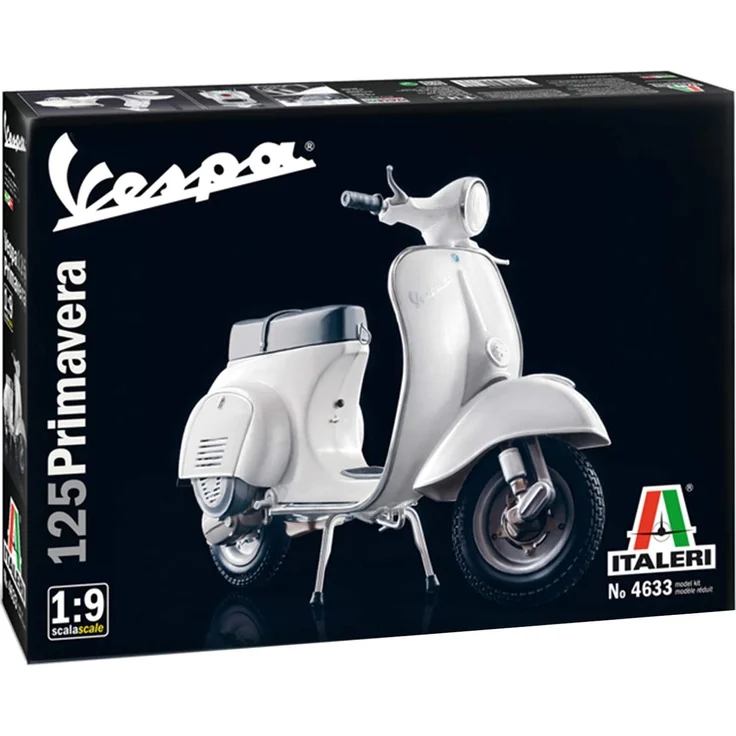 Italeri 4633 Vespa 510104633-1:9 125" Primavera, Modellbau, Bausatz, Standmodellbau, Basteln, Hobby, Kleben, Plastikbausatz, unlackiert – Bild 1