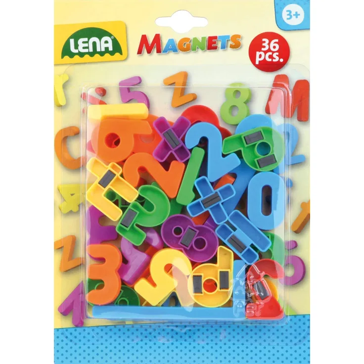 Lena 65747 Magnet Zahlen und Zeichen, ca. 3 cm, 36 Stück