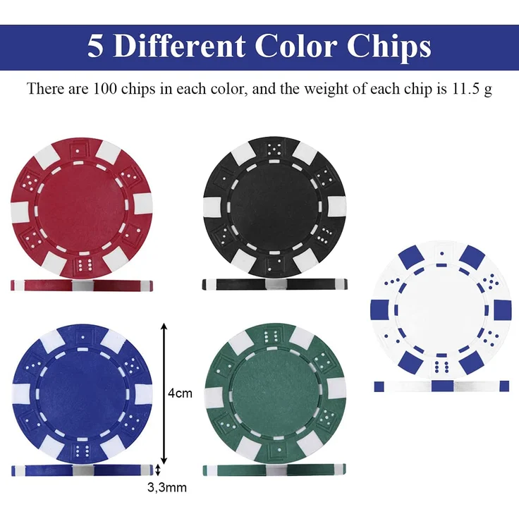 COSTWAY Pokerset Pokerkoffer 500 Laser-Chips Alukoffer Alu Pokerkoffer + Tuch + 2 Pokerdecks – Bild 2