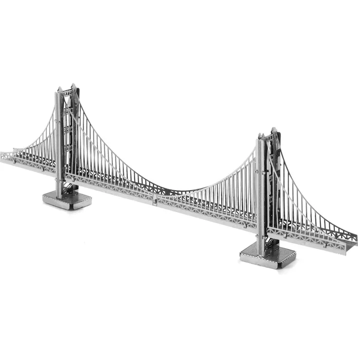 Fascinations Metal Earth MMS001 - 502560, Golden Gate Bridge, Konstruktionsspielzeug, 1 Metallplatine, ab 14 Jahren