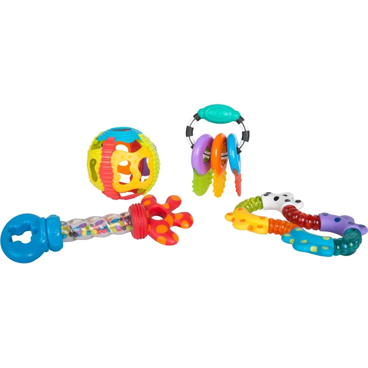 Playgro Activity Rassel- und Beißring-Geschenkset, 4-teilig, Ab 6 Monaten, Mehrfarbig, 40197 – Bild 1