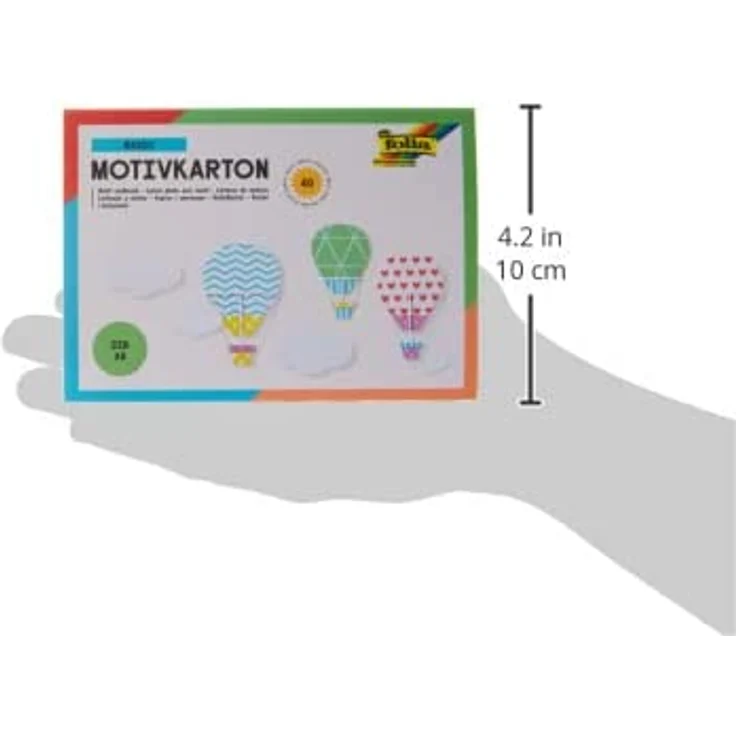 folia 6601 Motivblock Basics DIN A6, 40 Blatt Motivkarton in 20 Motiven sortiert, handlicher Block mit Kopfleimung, bunt – Bild 4
