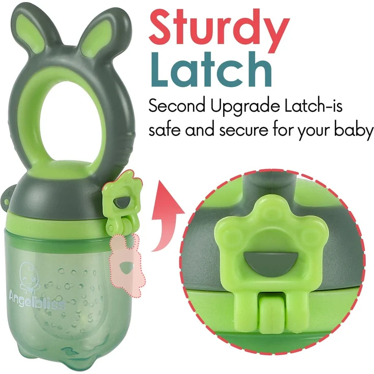 ANGELBLISS Fruchtsauger Baby/Schnuller, Schätzchen Schnuller Obst Gemüse Sauger für 3-24 Monate, 6 Silikonbeutel in 3 Größen, Beißspielzeug, BPA-frei (2 Stück) – Bild 4