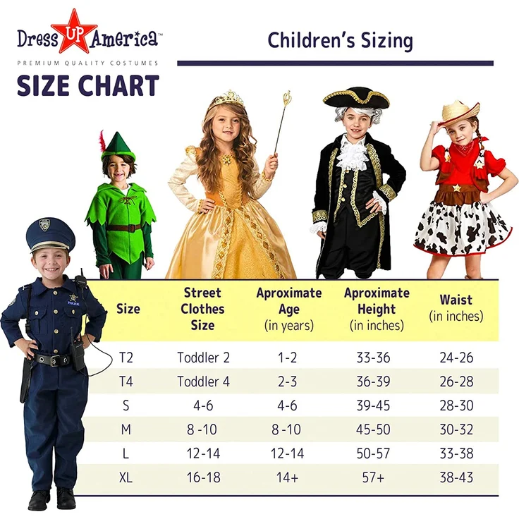 Dress Up America 201-M Kostümset für Kinder, blau, Größe 8-10 Jahre (Taille: 76-82 Höhe: 114-127 cm) - Preisvergleich – Bild 7