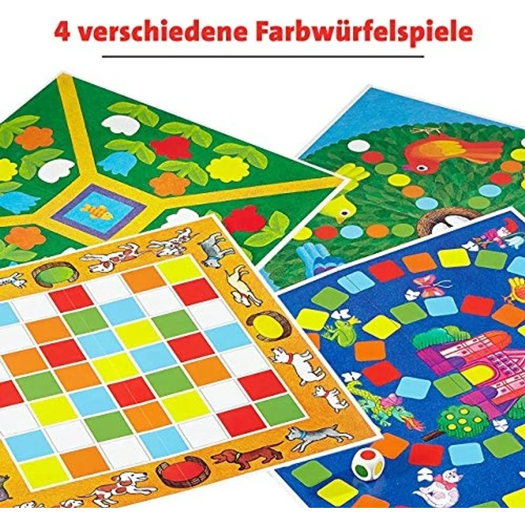 Ravensburger 21417 - 4 erste Spiele - Spielesammlung für die Kleinen - Spiele für Kinder ab 3 Jahren, Brettspiele für 2-6 Spieler - Farbwürfel – Bild 4