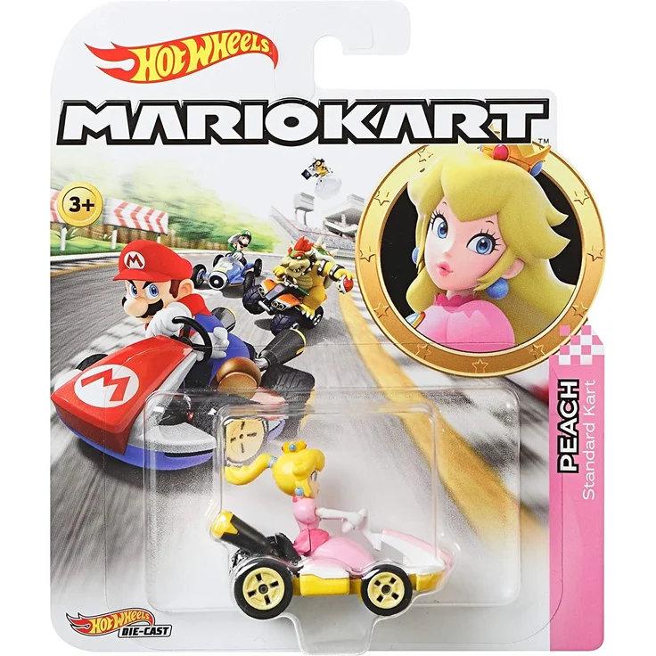 Hot Wheels GBG28 - Mario Kart Replica 1:64 Die-Cast Spielzeugauto Peach, Spielzeug ab 3 Jahren – Bild 1