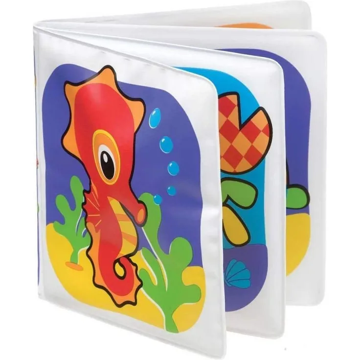 Playgro Bilderbuch, mit Quietschfunktion, Ab 6 Monaten, BPA-frei, Splash Book, bunt, 40013