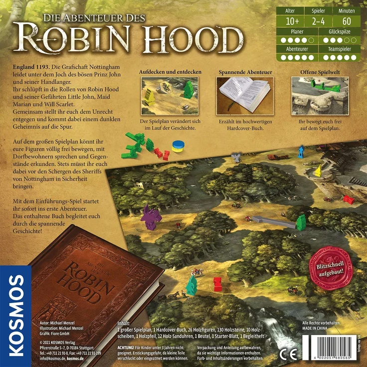 Kosmos® 'Die Abenteuer des Robin Hood', Brettspiel, ab 10 Jahren, 2-4 Spieler, Spieldauer 60 Minuten – Bild 2