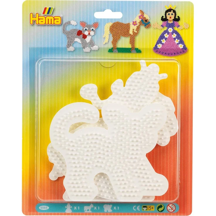 Hama Perlen 4585 Stiftplatten für Midi Perlen, Prinzessin, Pferd und Katze – Bild 1