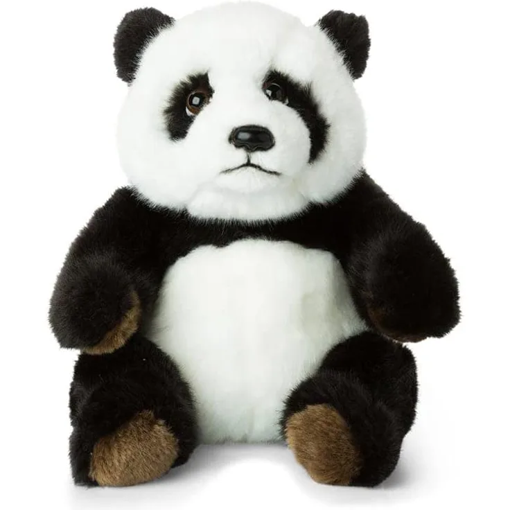 WWF WWF00542 Plüsch Panda, realistisch gestaltetes Plüschtier, ca. 22 cm groß und wunderbar weich