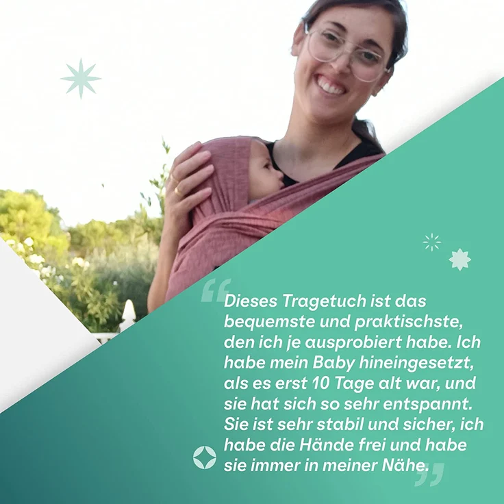 Koala Babycare Tragetuch Baby Neugeborene - Einfach Anzuziehen für Mütter und Väter - Babytrage Multi-Use Bis 9kg - Babytragetuch Bourdeaux – Bild 7