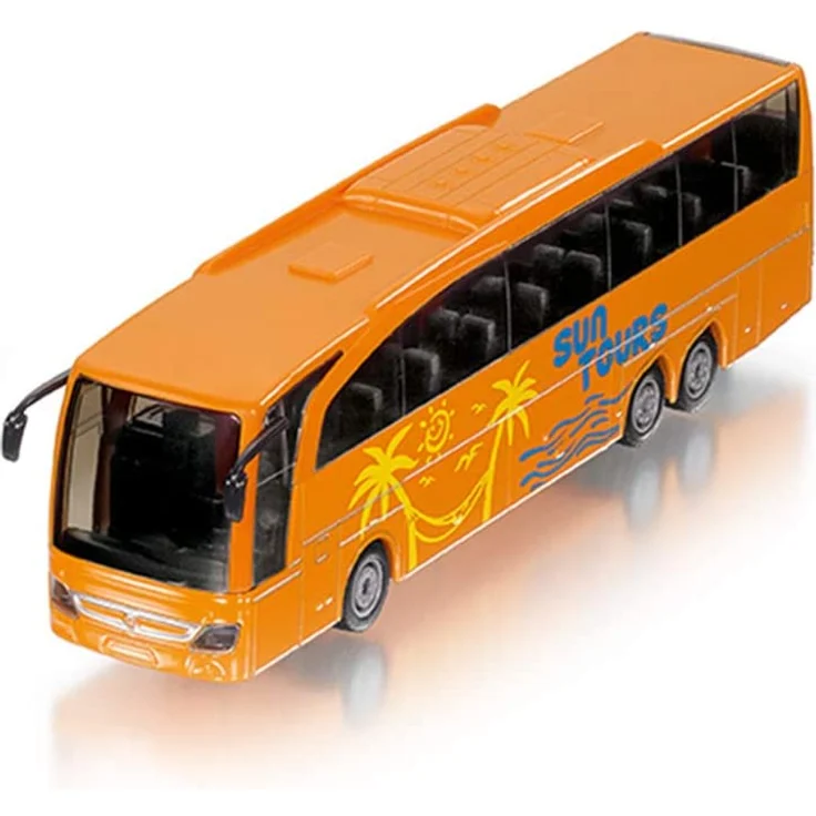 SIKU 3738, Mercedes-Benz Travego Reisebus, 1:50, Metall/Kunststoff, Öffenbare Türen und Klappe, Orange – Bild 3