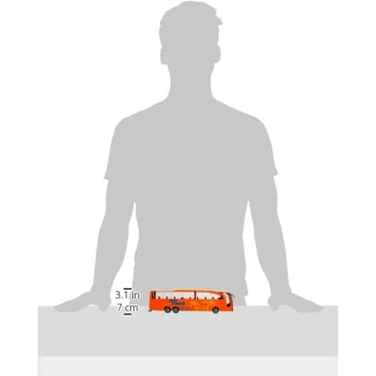SIKU 3738, Mercedes-Benz Travego Reisebus, 1:50, Metall/Kunststoff, Öffenbare Türen und Klappe, Orange – Bild 8