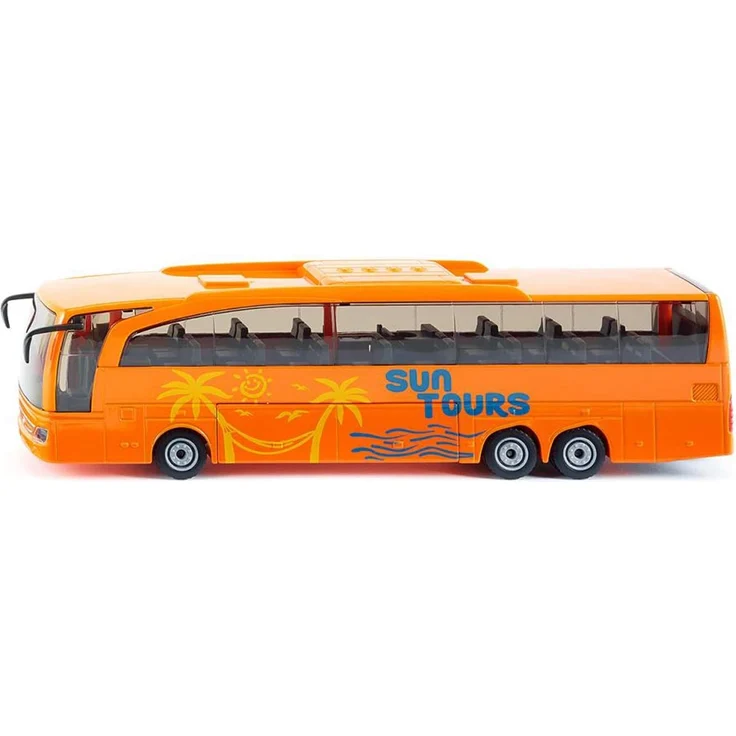 SIKU 3738, Mercedes-Benz Travego Reisebus, 1:50, Metall/Kunststoff, Öffenbare Türen und Klappe, Orange – Bild 1