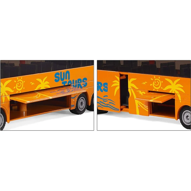 SIKU 3738, Mercedes-Benz Travego Reisebus, 1:50, Metall/Kunststoff, Öffenbare Türen und Klappe, Orange – Bild 2