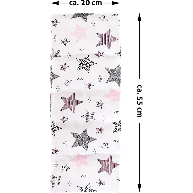 Amilian Kirschkernkissen 55 x 20cm Wärmekissen Wärmekompresse Körnerkissen Kirschkernsack Kirschkern Kissen für Kinder Erwachsene ideal als Massagekissen Kältekissen Sternschnuppe rosa – Bild 2