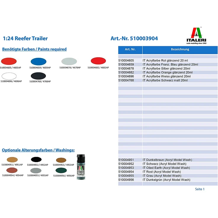 Italeri 510003904 - Fahrzeug - 1:24 Reefer Trailer – Bild 2