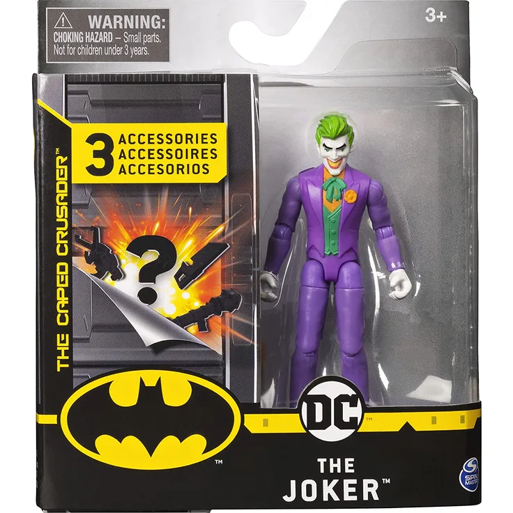 BATMAN 6056747 - Batman 10cm-Actionfigur mit Missionskarte und 3 geheimen Ausrüstungsteilen - Joker