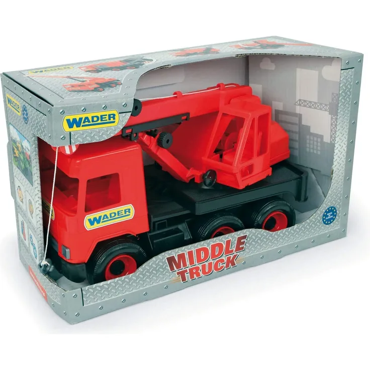 spielzeug Kranwagen rot 43 cm