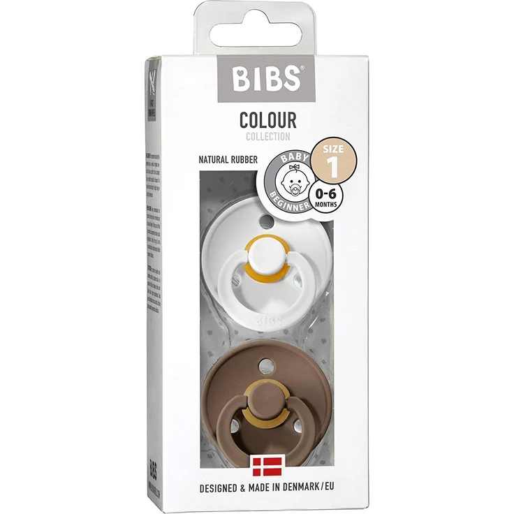 BIBS Schnuller aus Naturgummi White/Dark Oak 0-6 Monate (Bibs) – Bild 3