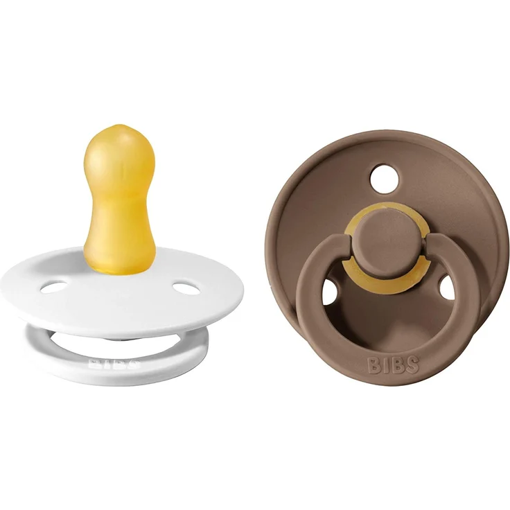 BIBS Schnuller aus Naturgummi White/Dark Oak 0-6 Monate (Bibs) – Bild 1