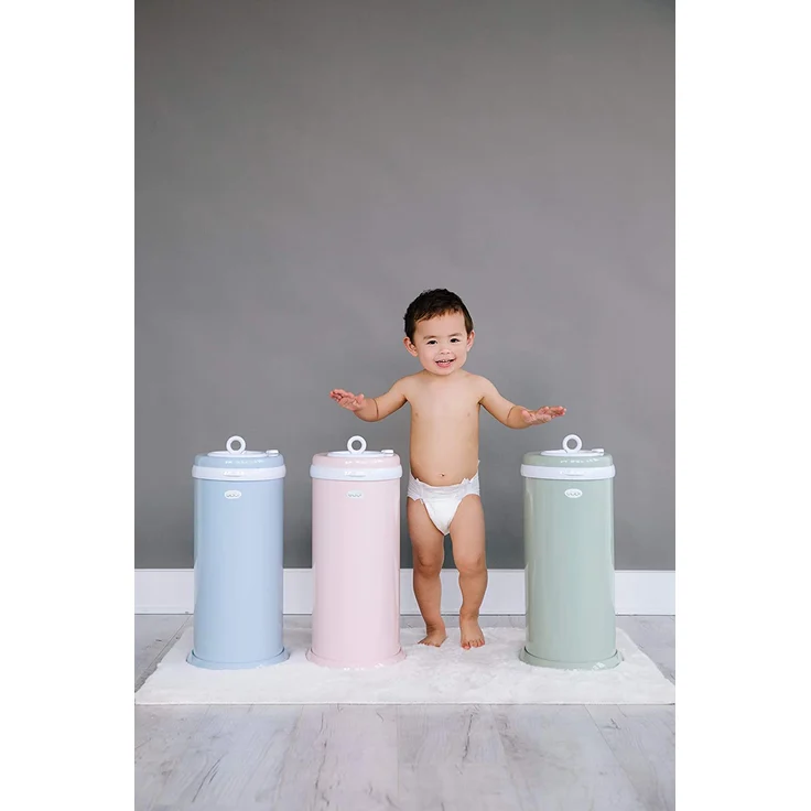 Ubbi Steel Odor Locking Nappy Disposal Bin, No Special Bag Required Money Saving, Awards-Winning, Modern Design Registry Must-Have Diaper Pail, Cloudy Blue - Preisvergleich – Bild 8