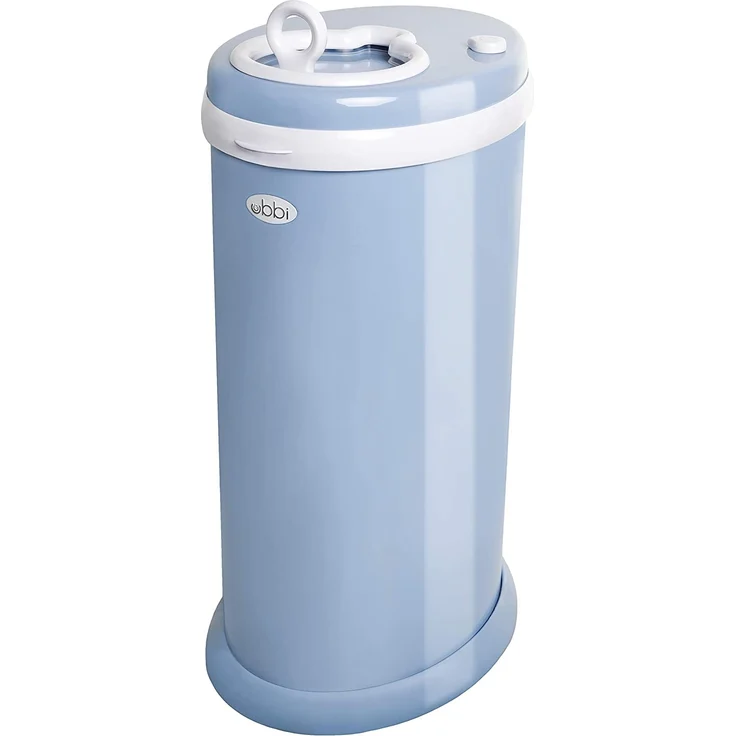Ubbi Steel Odor Locking Nappy Disposal Bin, No Special Bag Required Money Saving, Awards-Winning, Modern Design Registry Must-Have Diaper Pail, Cloudy Blue - Preisvergleich – Bild 1