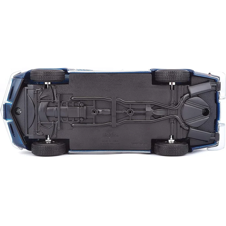 Maisto Chevrolet Corvette '70: Originalgetreues Modellauto 1:24, Türen und Motorhaube zum Öffnen, Fertigmodell, 20 cm, blau (531202) – Bild 10