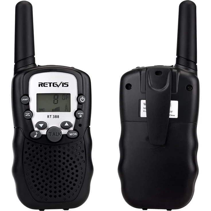 Retevis RT388 Walkie Talkie Kinder,Funkgerät große Reichweite Spielzeug für 3-12 Jahren Junge,8 Kanäle VOX Taschenlampe,Geschenke für Radfahren,Camping (1 Paar, Schwarz) – Bild 5