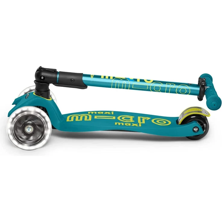 Maxi Micro Deluxe Faltbar mit LED Räder Petrol Green – Bild 4