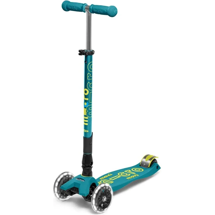 Maxi Micro Deluxe Faltbar mit LED Räder Petrol Green – Bild 1