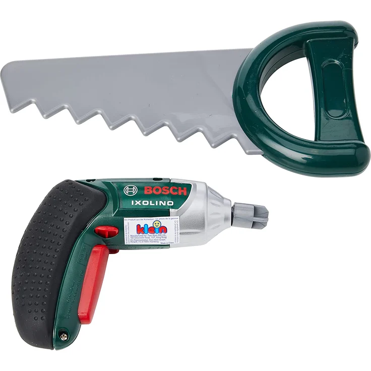 Theo Klein 8493 Bosch Werkzeuggürtel I Mit batteriebetriebenem Akkuschrauber Ixolino und zahlreichem Werkzeug I Maße: 76 cm x 24 cm x 4,5 cm I Spielzeug für Kinder ab 3 Jahren – Bild 6