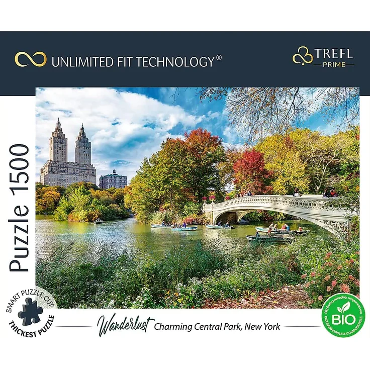 Trefl 26194 1500 Elemente, dickster Karton, Bio, ECO, USA, Reisen, Unterhaltung für Erwachsene und Kinder ab 12 Jahren, UFT-Puzzle Wanderlust: Charming Central Park, New York – Bild 3