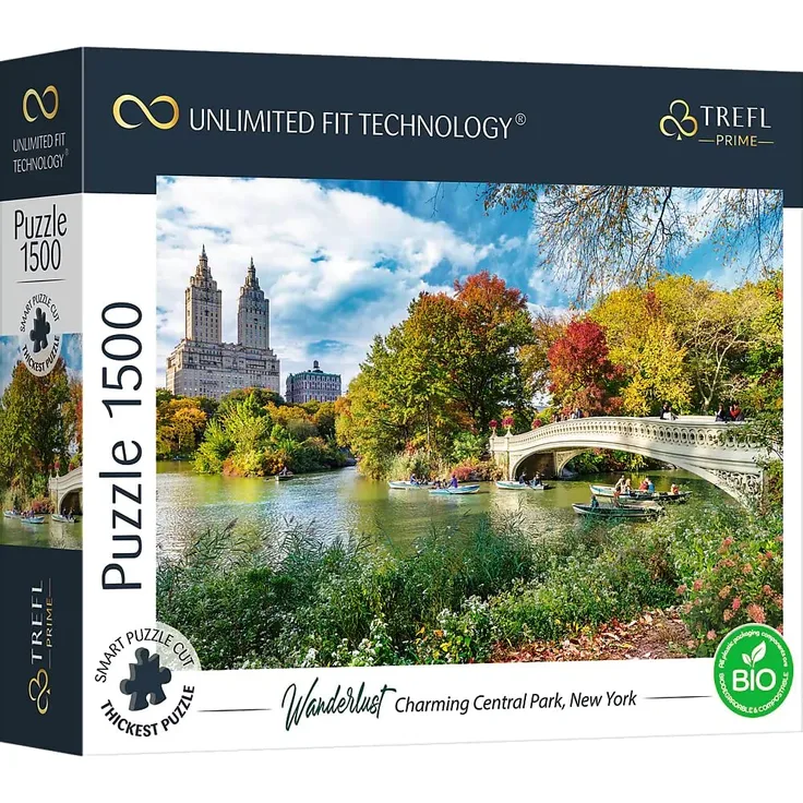 Trefl 26194 1500 Elemente, dickster Karton, Bio, ECO, USA, Reisen, Unterhaltung für Erwachsene und Kinder ab 12 Jahren, UFT-Puzzle Wanderlust: Charming Central Park, New York