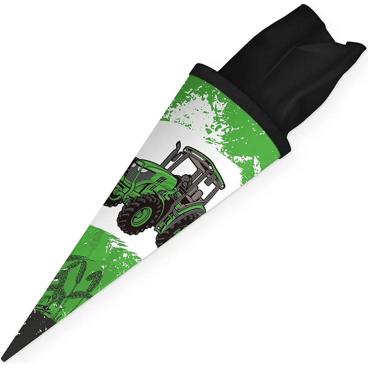 itenga Geschwister Schultüte Zuckertüte Traktor mit Filzverschluss Schule Einschulung Schulanfang 35cm