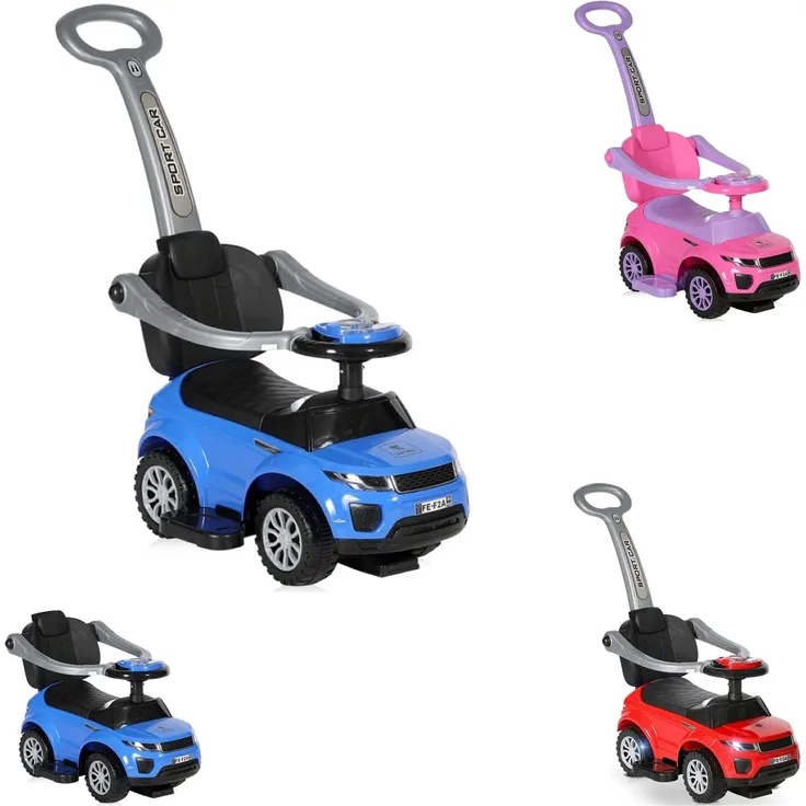 Lorelli Rutscher 3 in 1 Kinderauto Off Road Schiebegriff Musik Rückenlehne blau