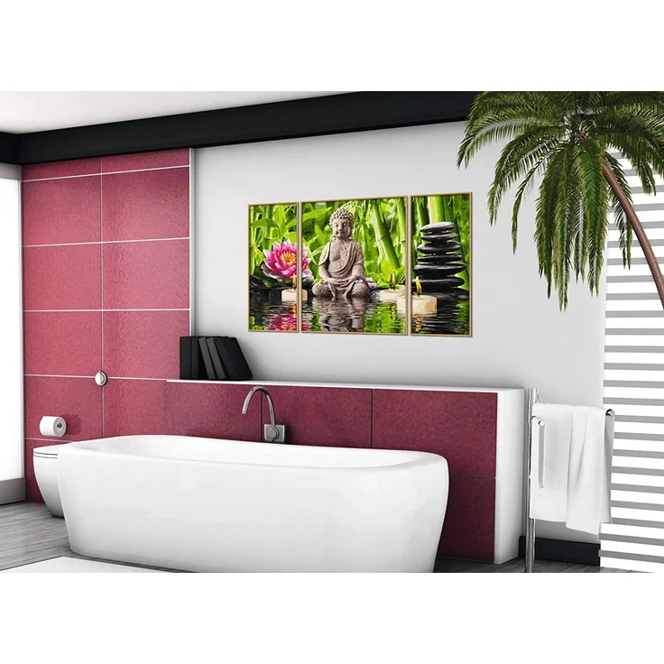 Schipper 609260750 Malen nach Zahlen, SPA, Zeit für Dich - Bilder malen für Erwachsene, inklusive Pinsel und Acrylfarben, Triptychon, 50 x 80 cm – Bild 4