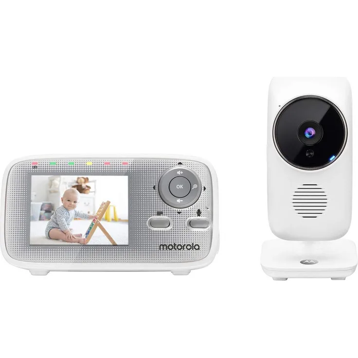 Motorola Baby MBP481AXL Video Baby Monitor 2,4" Babyphone 300m Reichweite, 2-Wege-Sprache, Schlaflieder, Raumtemparatur, Infrarot Nachtsicht