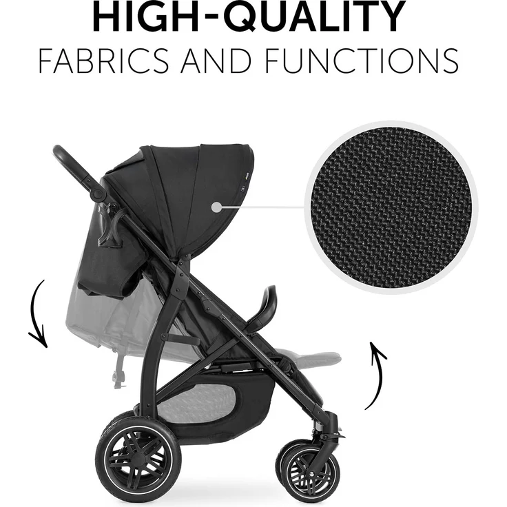 Hauck Buggy Rapid 4D / bis 25 kg / Schnell Faltbar / Sonnen Verdeck UPF 50 + / Gummiräder / Getränkehalter / Höhenverstellbar / Liegeposition / Leicht Abwischbar / Großer Einkaufskorb / Schwarz – Bild 6