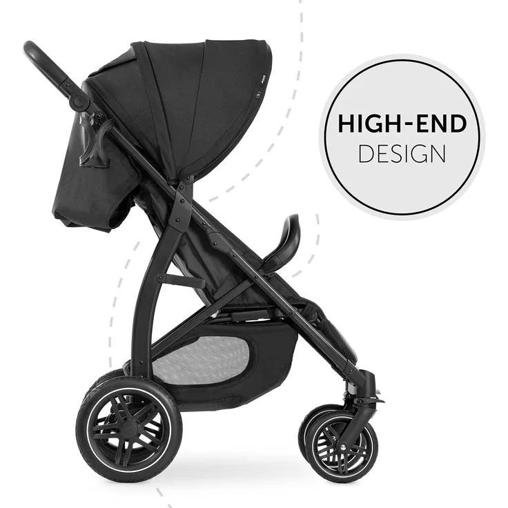 Hauck Buggy Rapid 4D / bis 25 kg / Schnell Faltbar / Sonnen Verdeck UPF 50 + / Gummiräder / Getränkehalter / Höhenverstellbar / Liegeposition / Leicht Abwischbar / Großer Einkaufskorb / Schwarz – Bild 3