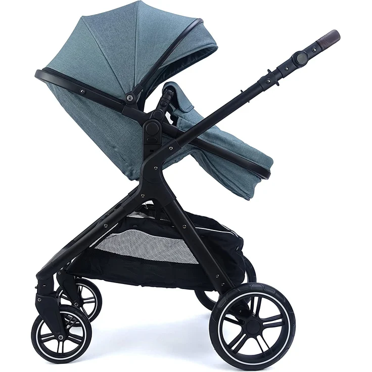 Pixini Kinderwagen Nelio 3in1 schwarz / mystic mint (inkl. Autositz, Regenplane, Wickeltasche,. ) – Bild 4