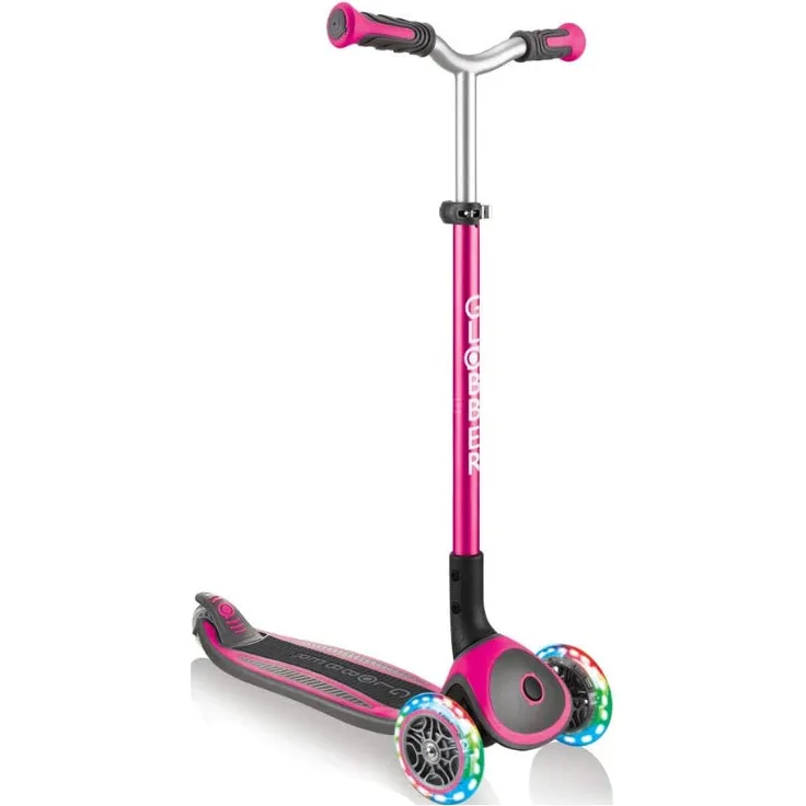 GLOBBER 'Master Lights' Kickboard, ab 4 Jahren, 5-fach höhenverstellbarer Lenker, max. belastbar bis 50 kg, pink
