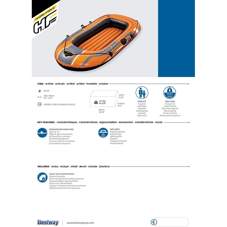 Bestway Schlauchboot Kondor 2000 188x98 cm – Bild 13