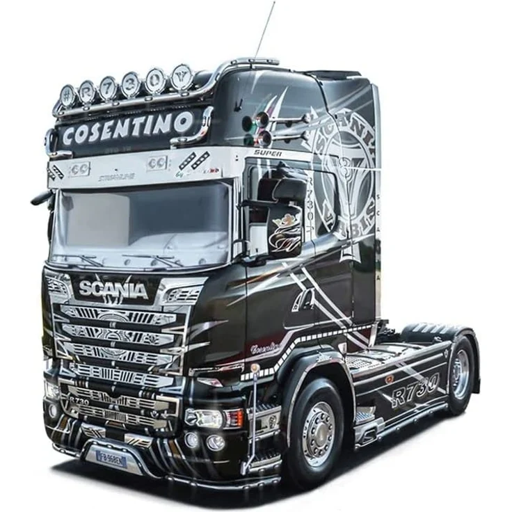 Italeri 3952S - 1:24 Scania R730 Streamline Show Truck, Modellbau, Bausatz, Standmodellbau, Basteln, Hobby, Kleben, Plastikbausatz, detailgetreu, Schwarz – Bild 2