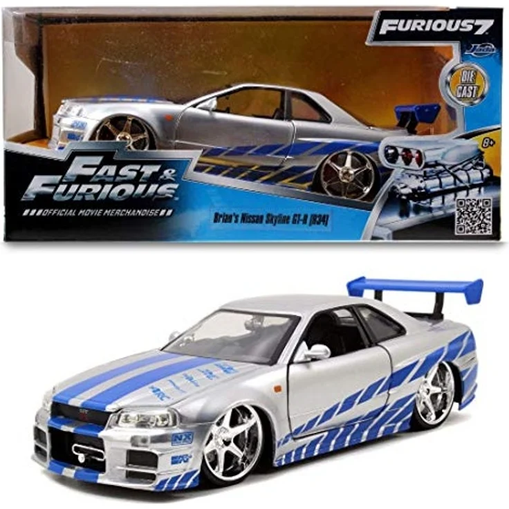 Jazwares - 97158 - Metals Diecast - Fast and Furious, Brian O'Conner's Nissan Skyline GT-R, Maßstab 1:24