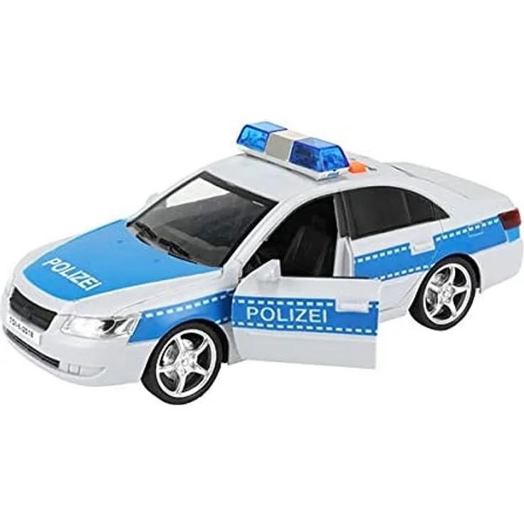 Polizeiauto mit Sound und Licht 24 cm weiß / blau