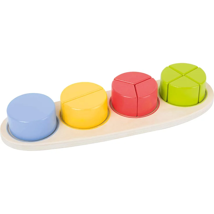 Small Foot 11102 Steckpuzzle Bruchkreise Educate aus Holz, FSC 100%-Zertifiziert Spielzeug, Mehrfarbig – Bild 1